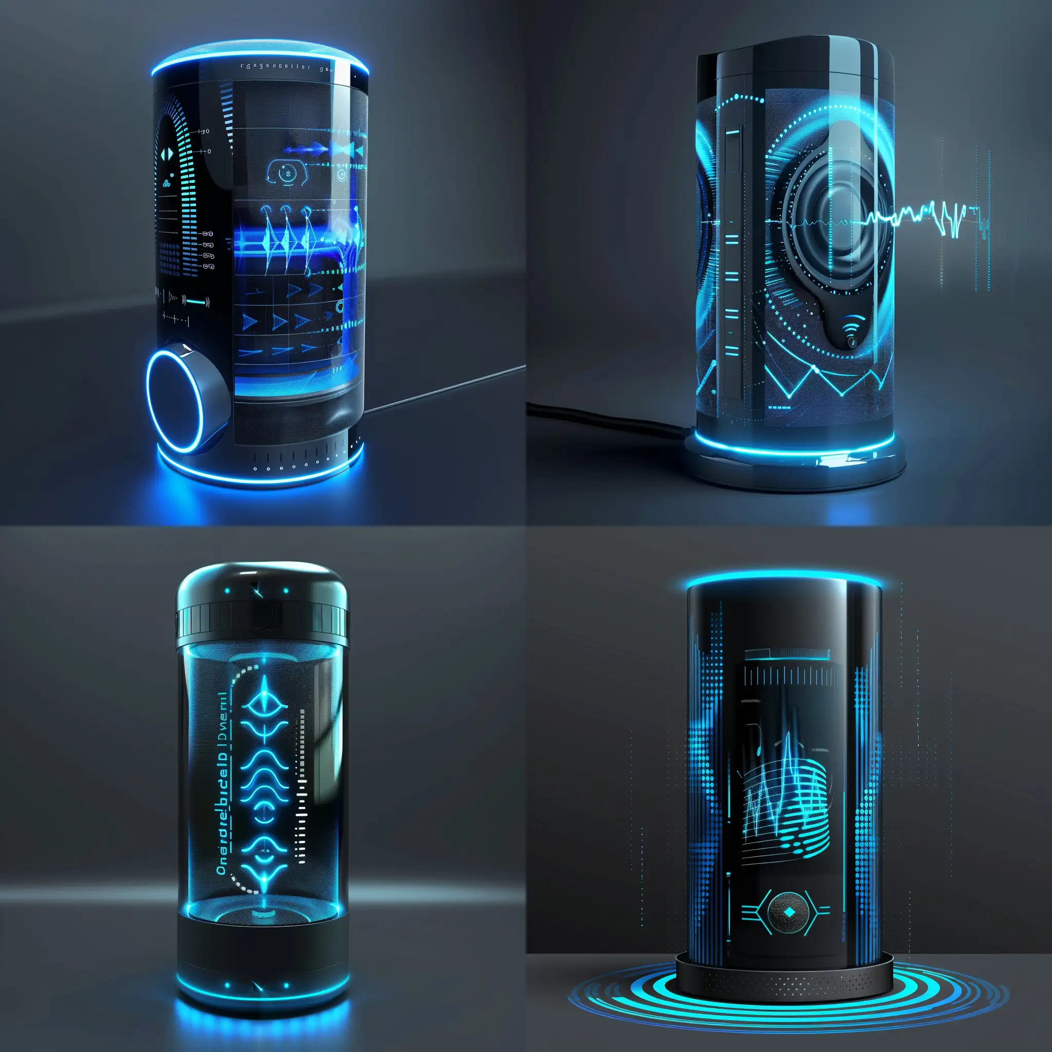Futuristic-Smart-Speaker-with-Holographic-Sound-Visualization