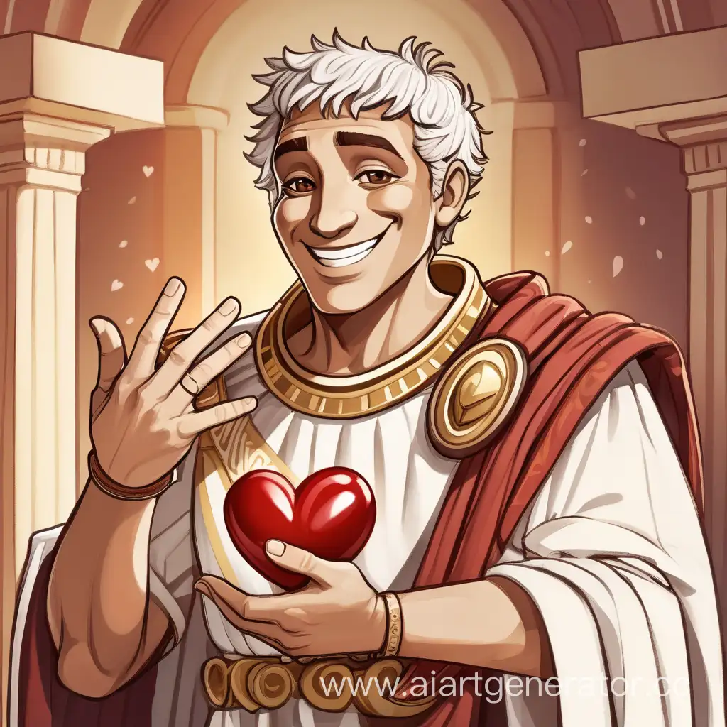 Caesar-Expresses-Love-with-a-Heart-Gesture-and-a-Smile