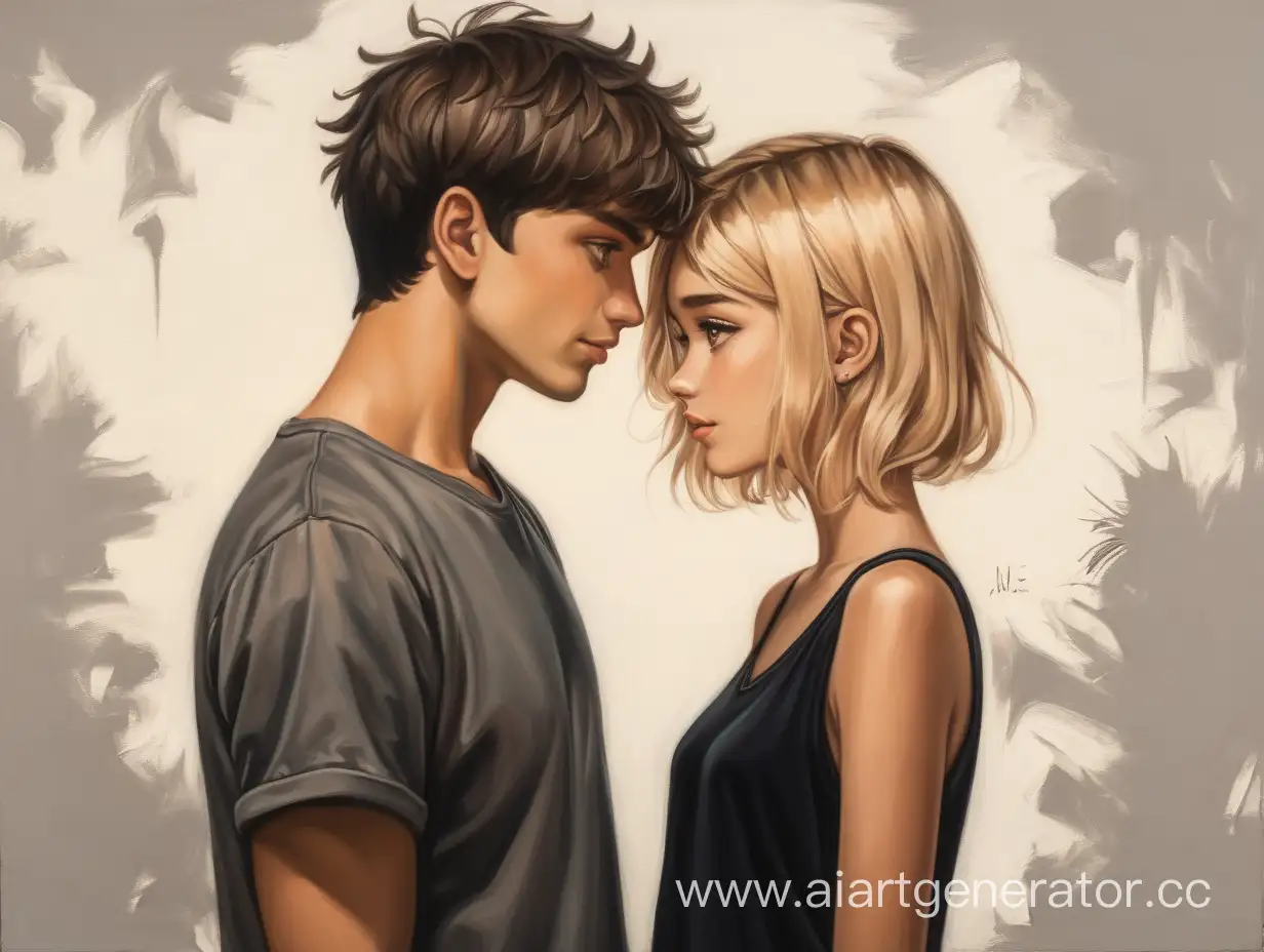Romantic-FullLength-Painting-of-a-Blonde-Girl-and-DarkHaired-Guy-in-Love