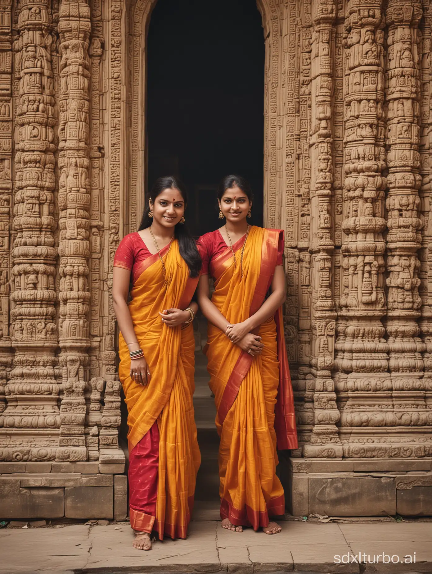 Indian women in temple