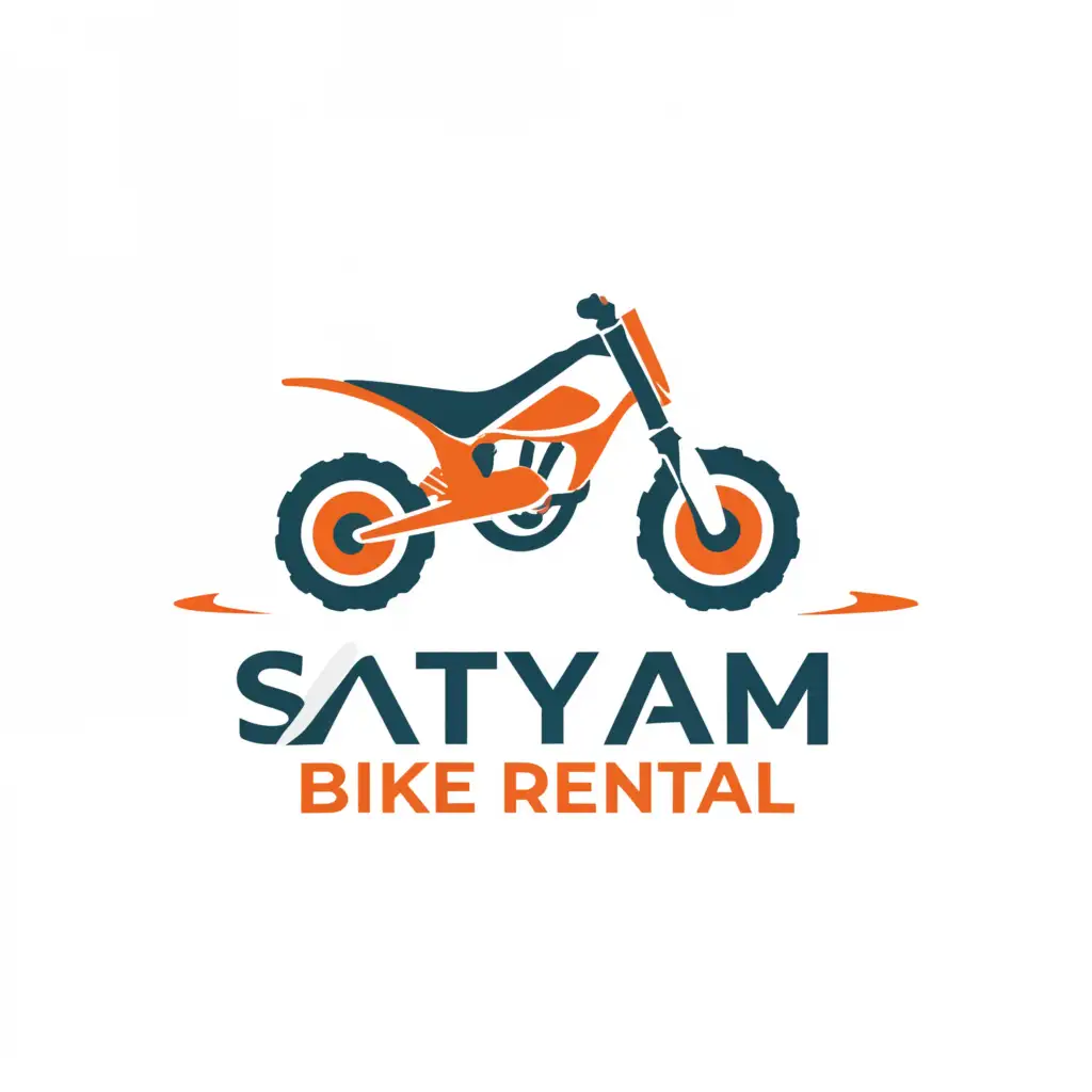 LOGO-Design-For-Satyam-Bike-Rental-Colorful-Offroad-Motorbike-Emblem-for-Travel-Industry