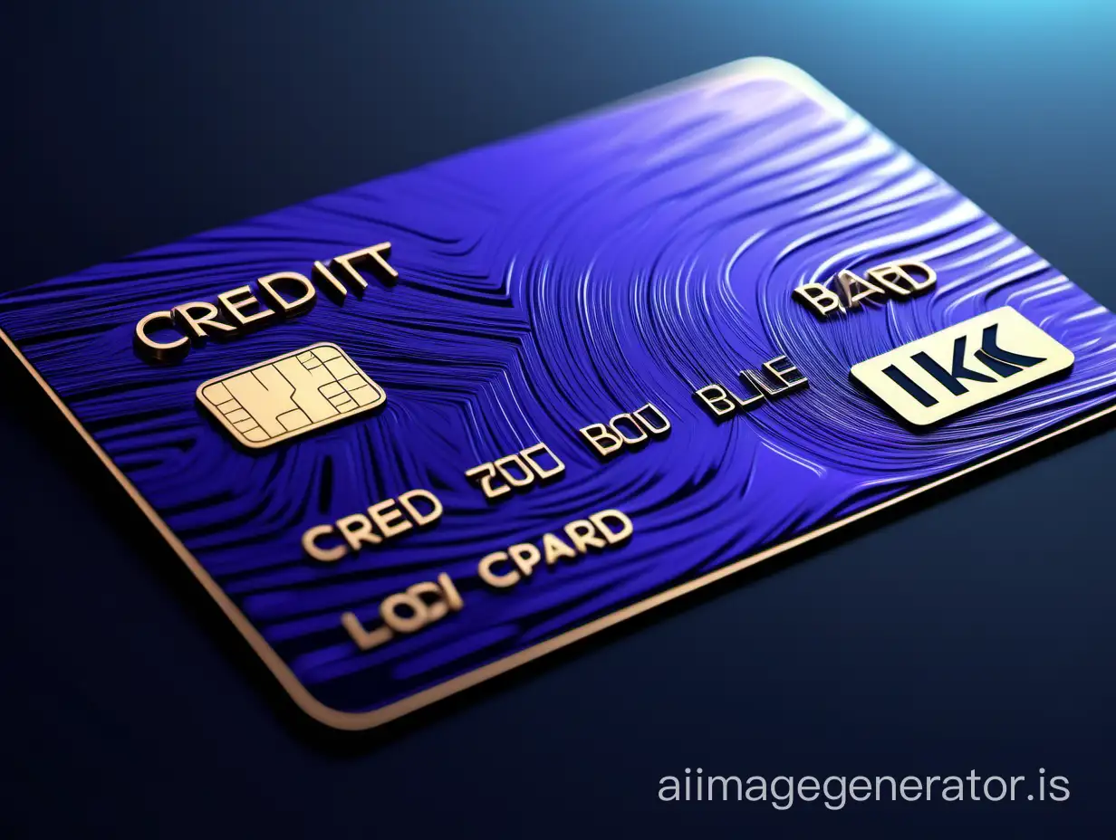 dark blue credit card with bold letters, light black, dark purple, 4d rendering 8k.blur, complex, futuristic precious metals, by Lojze Logar, opart, made of polished bronze, beautiful, hyper detailed,