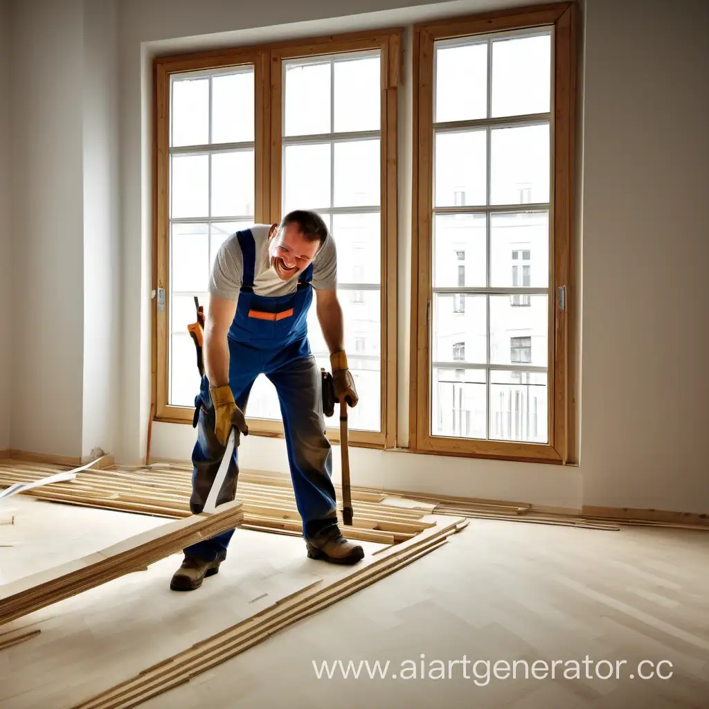 Joyful-Builder-Laying-Parquet-Flooring-with-Laughter