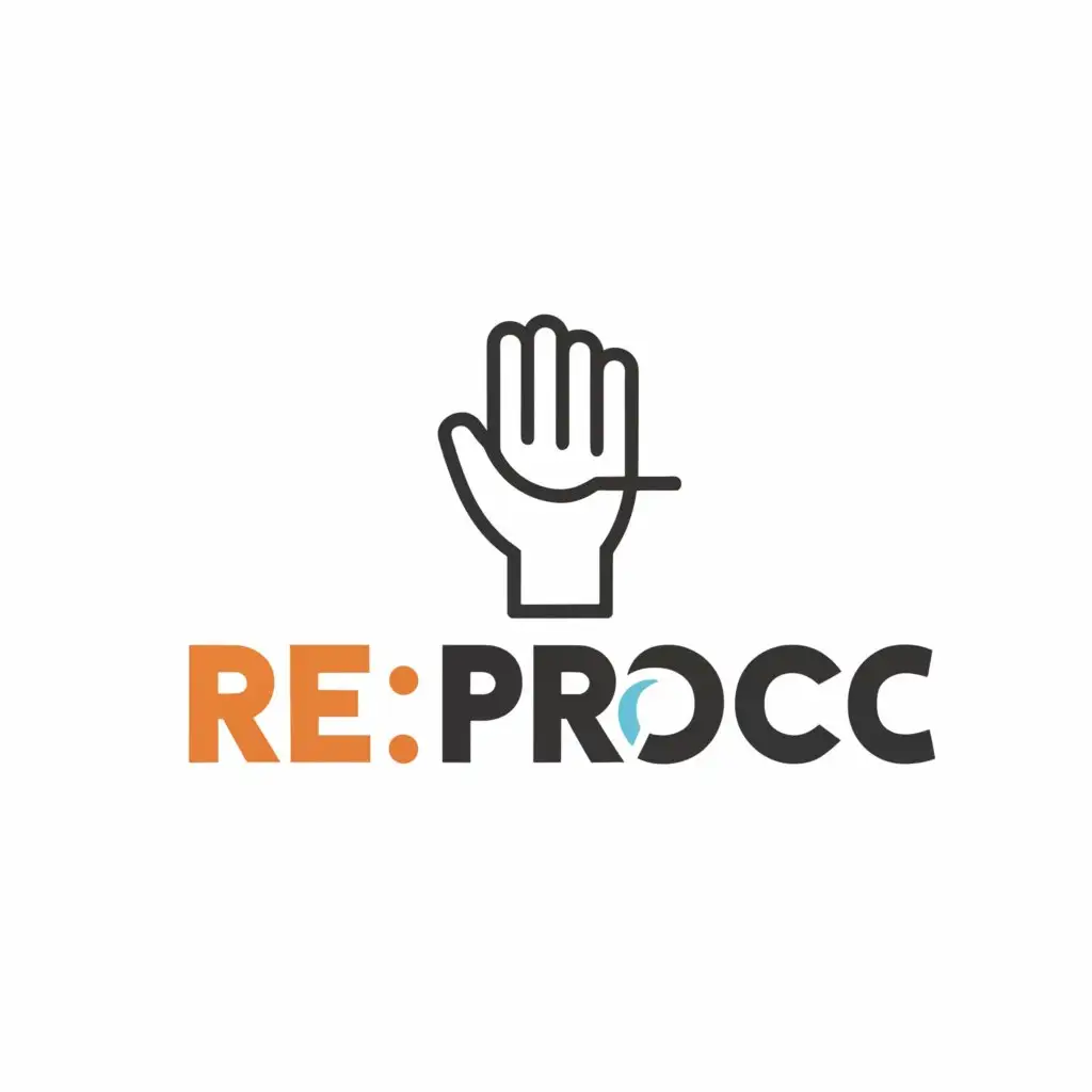 a logo design,with the text "Re: proc", main symbol:Open hand ,Moderate,be used in Technology industry,clear background
