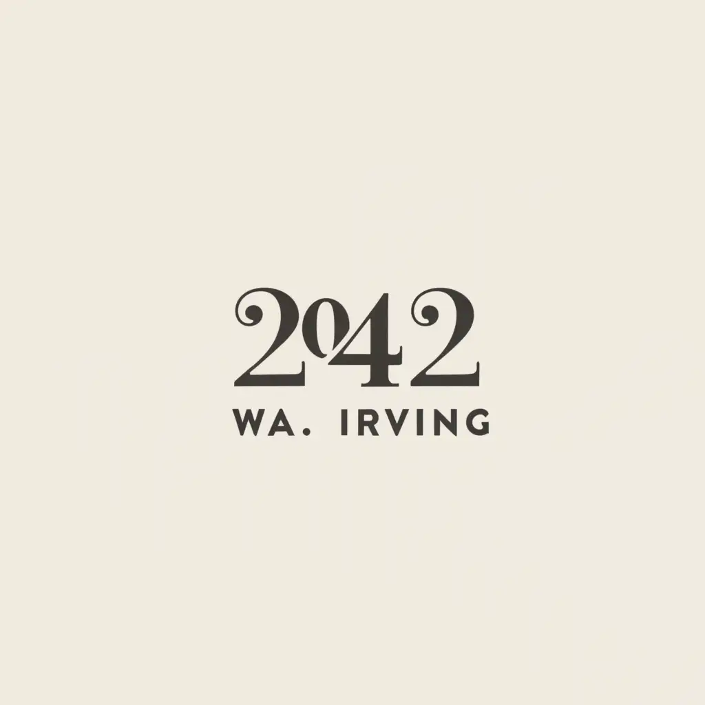 a logo design,with the text "2042 W Irving", main symbol:none,Moderate,clear background