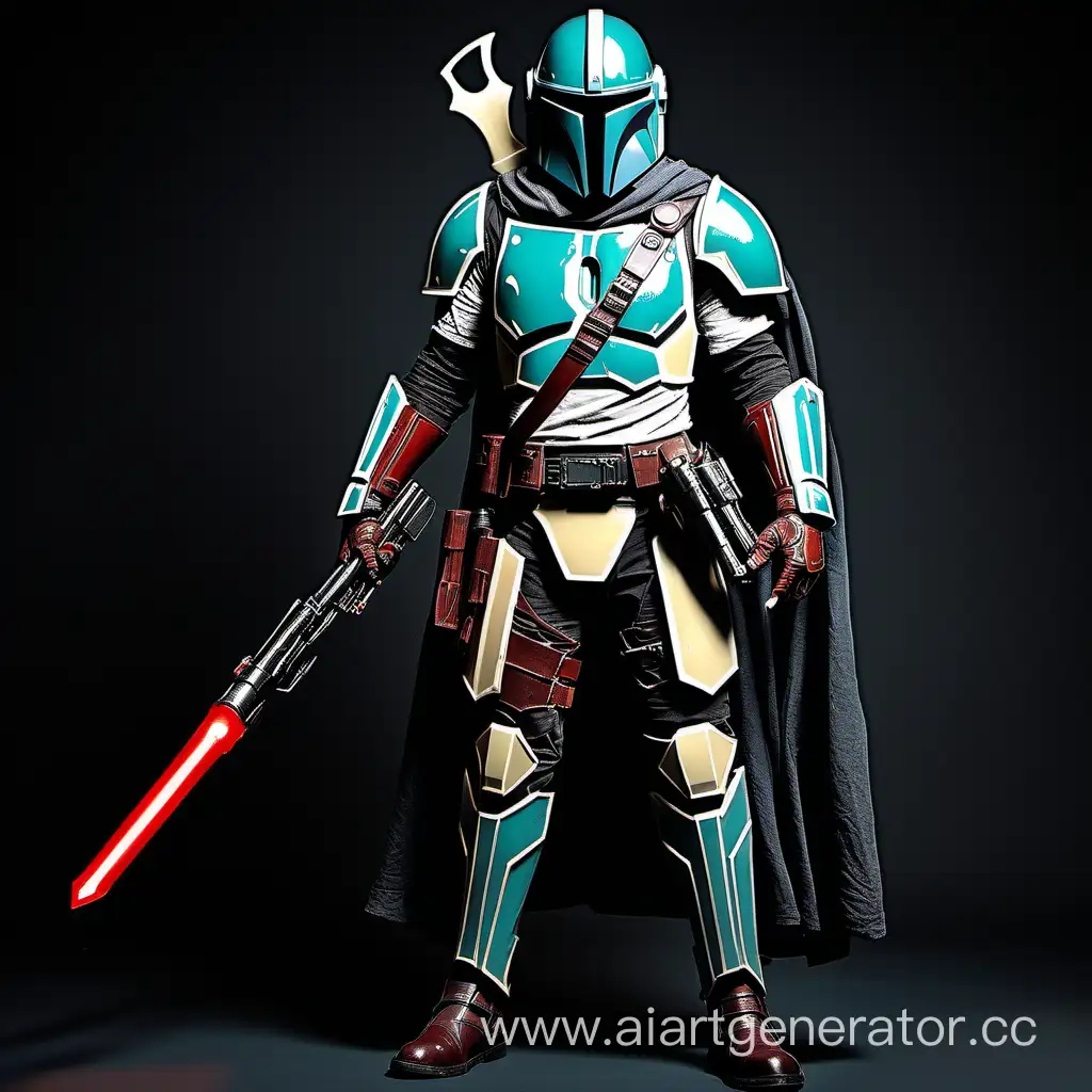 Fierce-Mandalorian-Warrior-Kreeg-in-Turquoise-Armor-and-Crimson-Robes