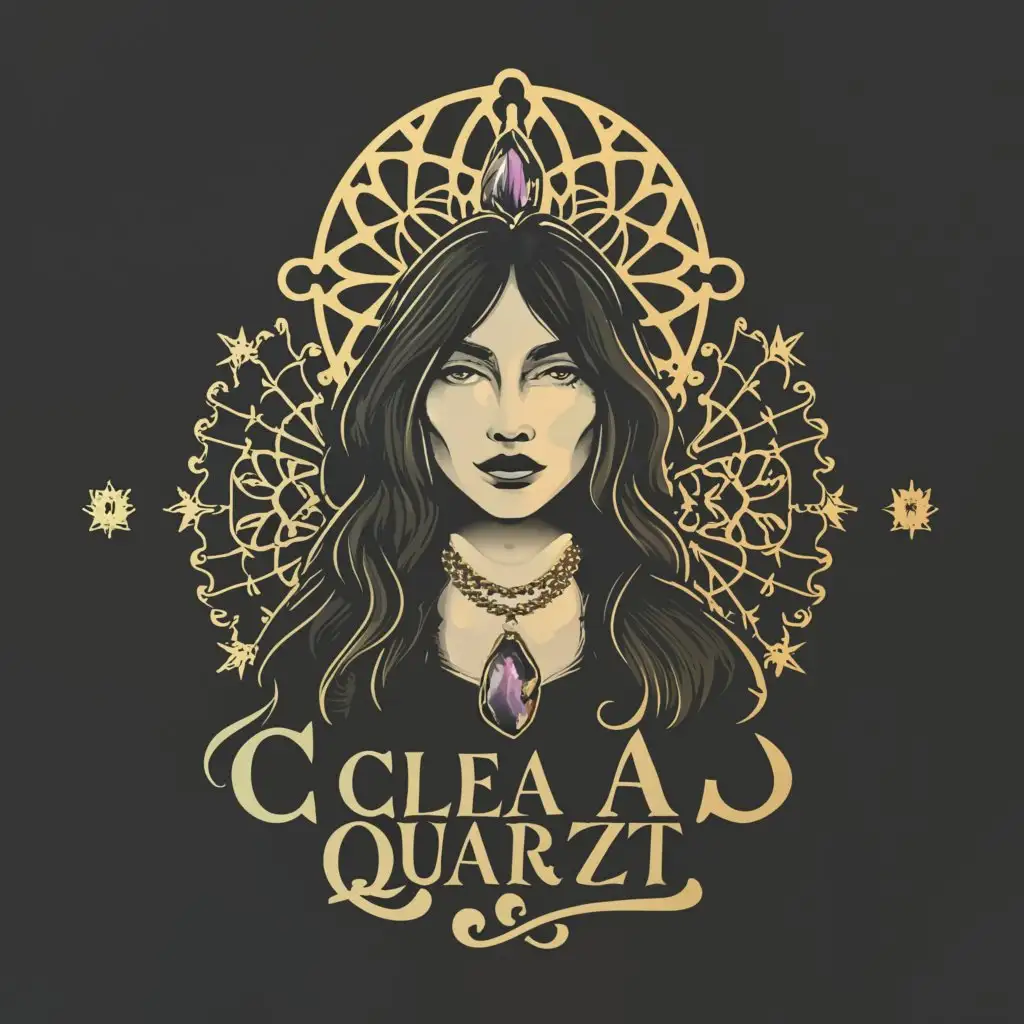 a logo design,with the text "Clear As Quartz", main symbol:Goth women,complex,clear background
