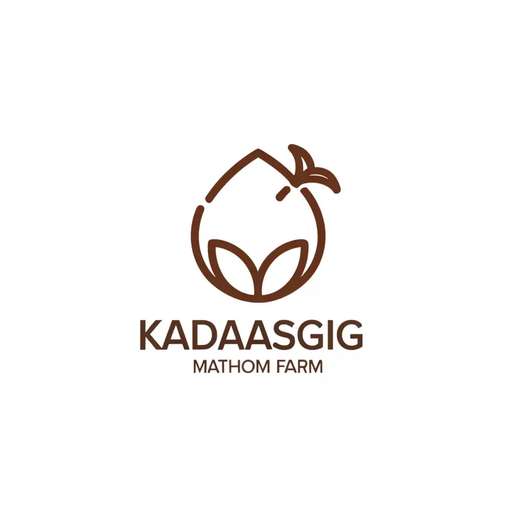 a logo design,with the text "Kadasig-Matahom Farm", main symbol:coconut,Minimalistic,clear background