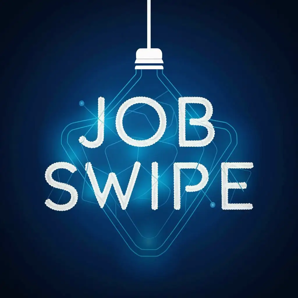 logo, Blue Christmas light, with the text "Job Swipe", typography, be used in Finance industry