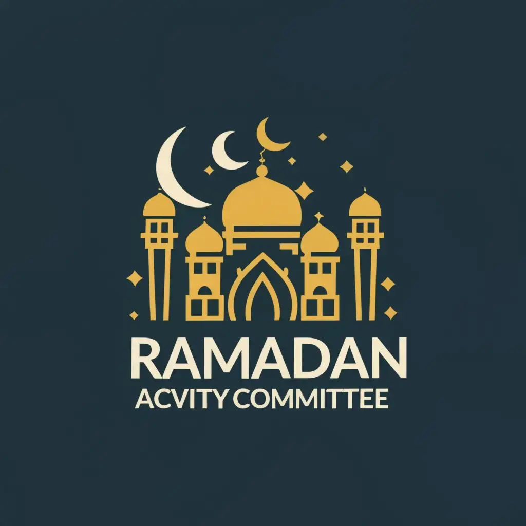 logo, mosque, with the text "logo of a Ramadan activity committee", typography, be used in Religious industry