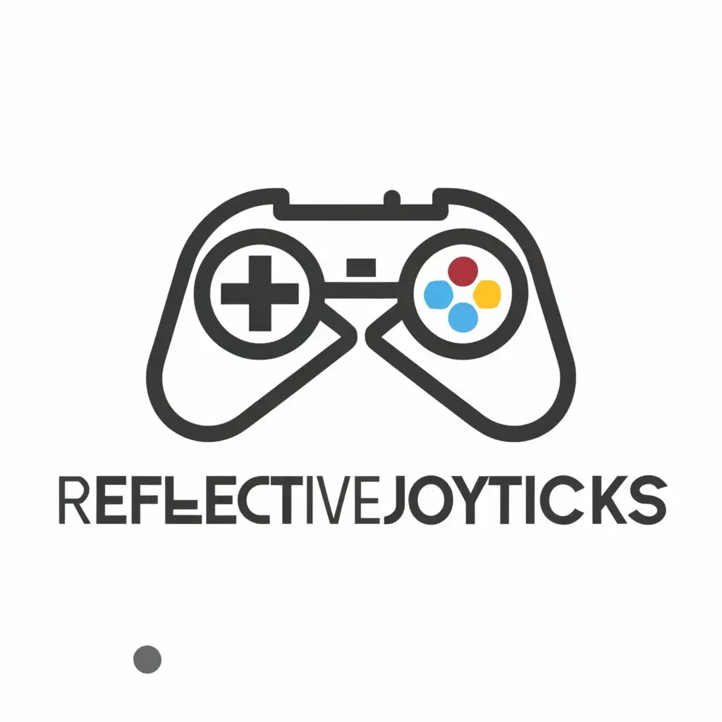 a logo design,with the text "ReflectiveJoysticks", main symbol:Games,Minimalistic,be used in Internet industry,clear background