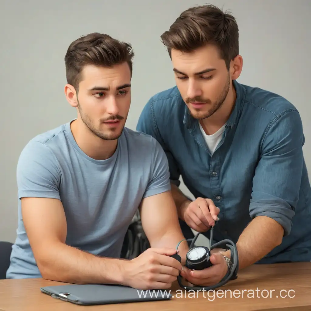 Young-Man-Monitoring-Health-with-Blood-Pressure-Cuff