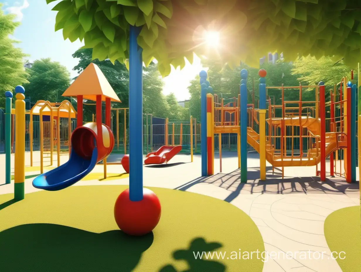 Vibrant-Summer-Fun-in-a-Kindergarten-Playground