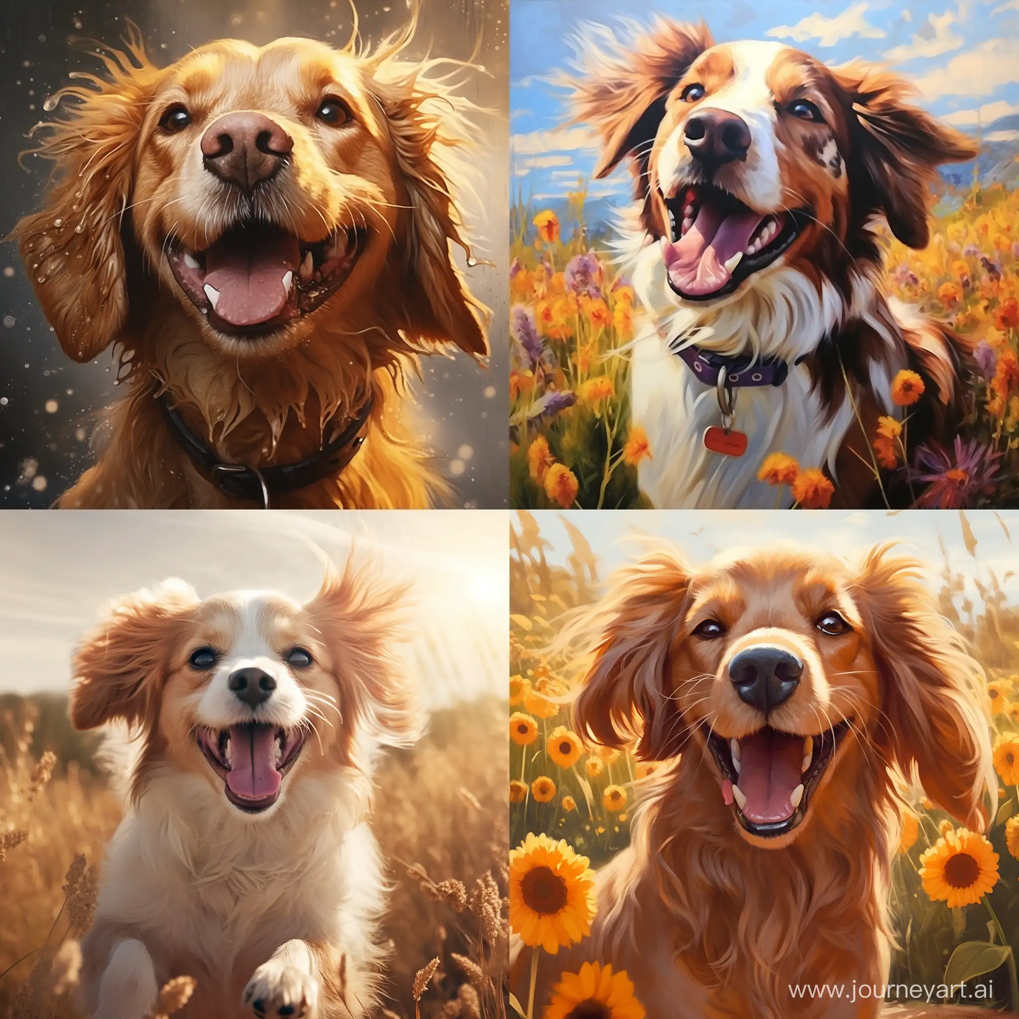 Joyful-Canine-Delight-Playful-Dog-in-a-Square-Frame