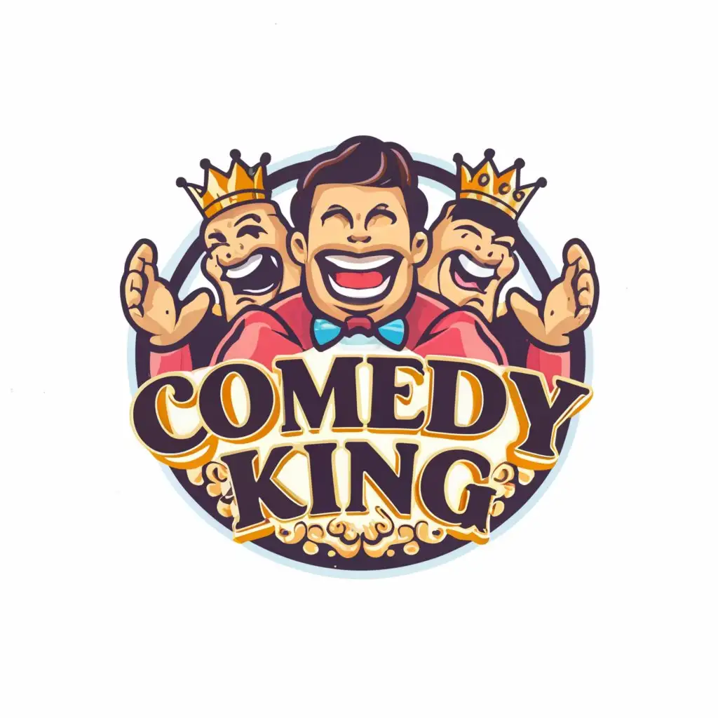 a logo design,with the text "comedy king", main symbol:Keep laughing, keep making others laugh,Moderate,be used in Entertainment industry,clear background