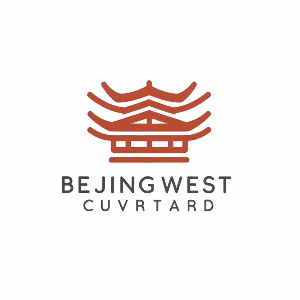 a logo design,with the text "Beijing West Courtyard", main symbol:Chinese ancient-style residential roof,Minimalistic,be used in Travel industry,clear background