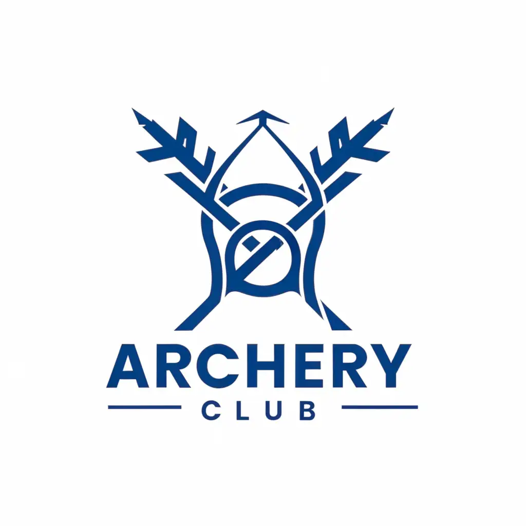 a logo design,with the text "archery club", main symbol:bow and arrow,Moderate,be used in Education industry,clear background