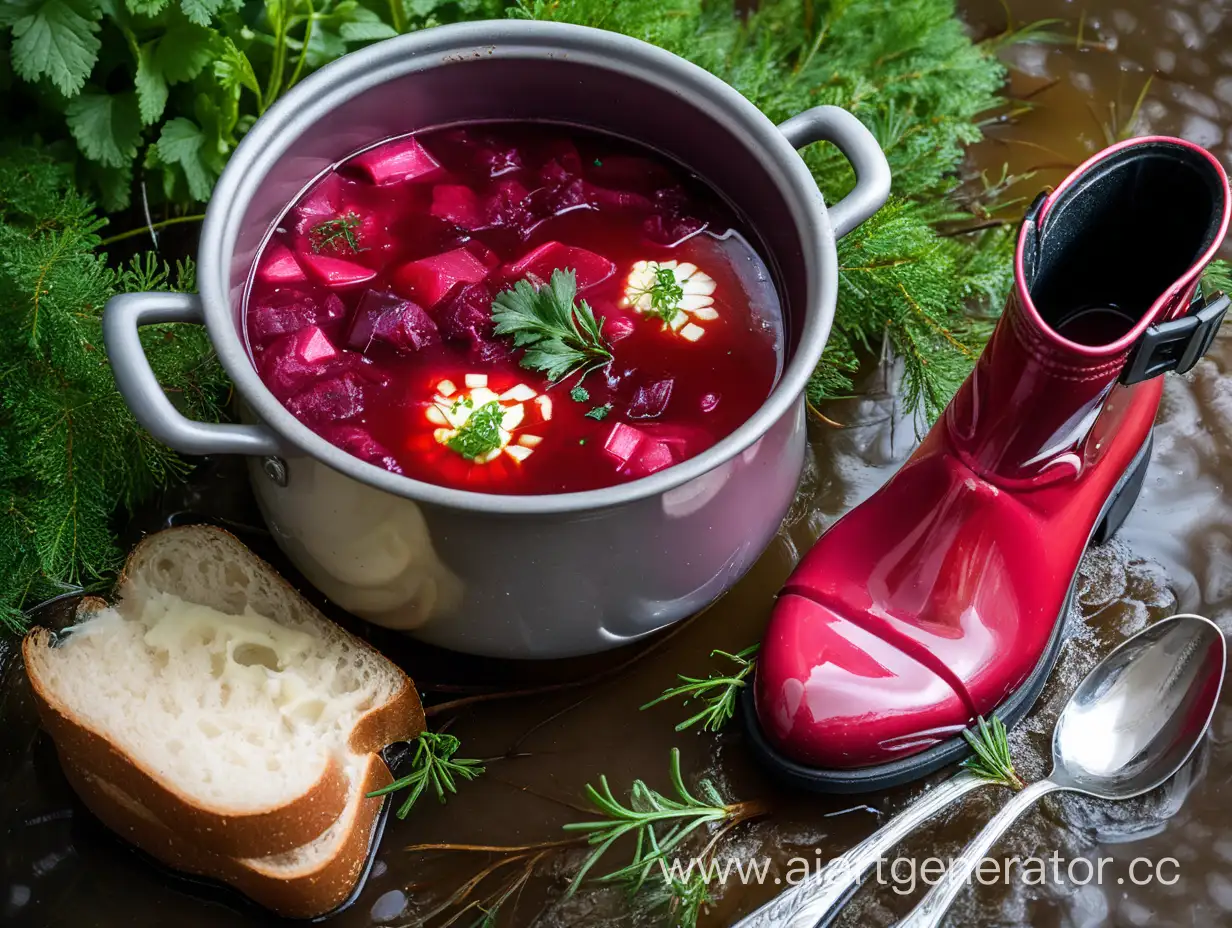 Colorful-Borscht-Soup-Served-in-Vibrant-Galoshes