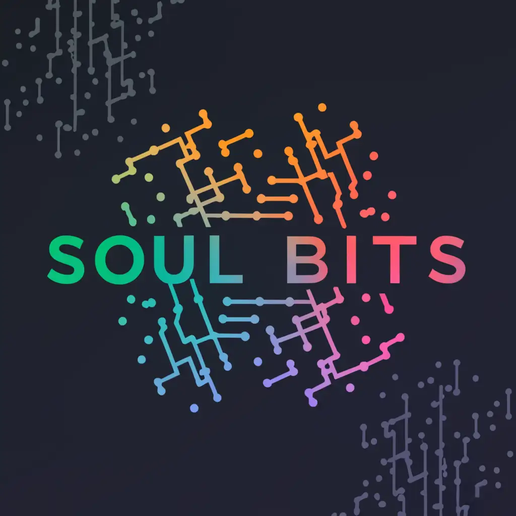 a logo design,with the text "soulbits", main symbol:databits in a matrix,complex,be used in Technology industry,clear background