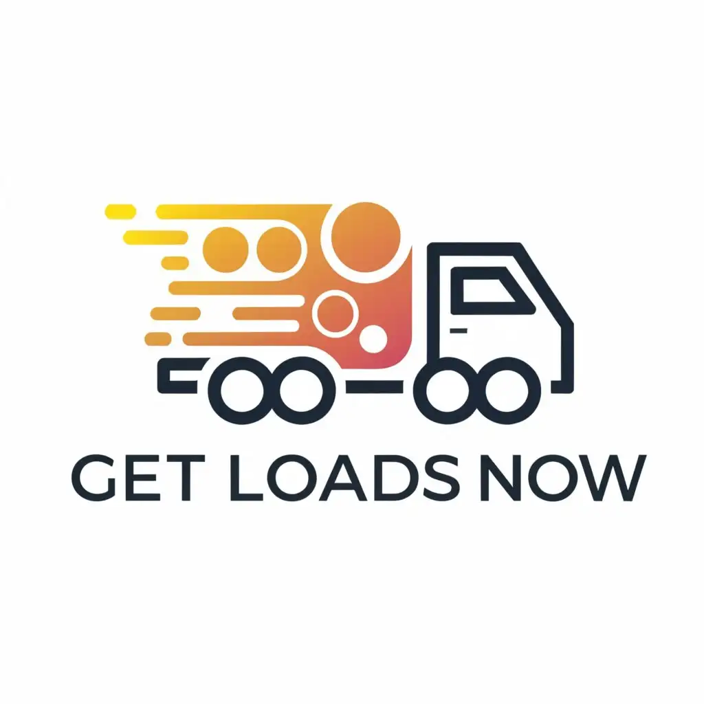 a logo design,with the text "Get Loads Now", main symbol:Truck,Minimalistic,clear background
