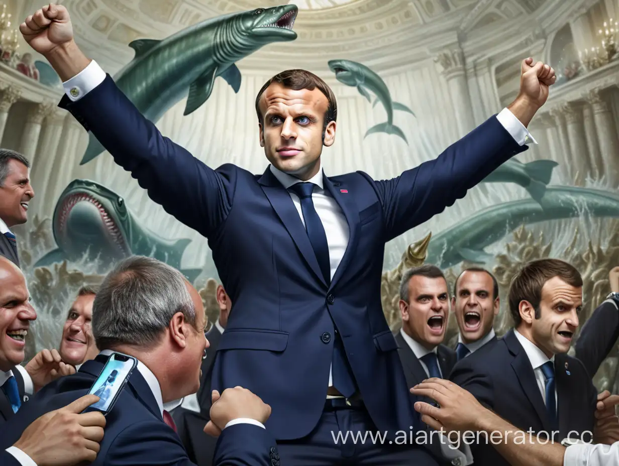 macron  defeats the leviathan