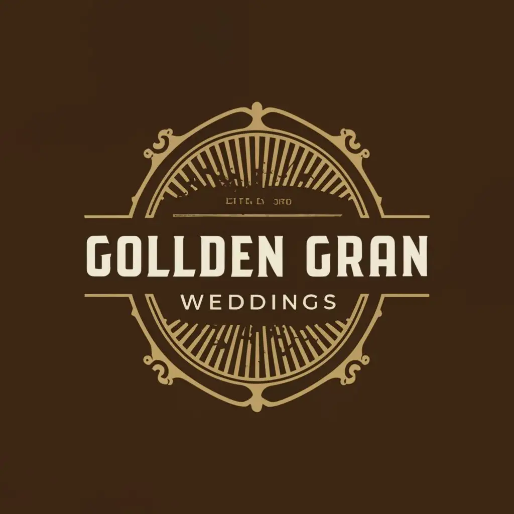 a logo design,with the text "Golden Grain Weddings", main symbol:Film frame,Moderate,clear background