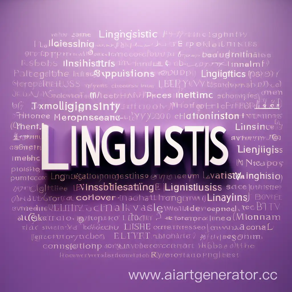 Надпись "Linguistics" на светло-фиолетовом фоне