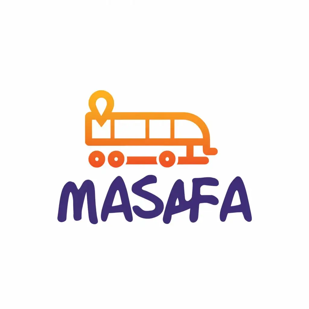 a logo design,with the text "masafa", main symbol:bus having gps and wifi,Moderate,be used in Travel industry,clear background
