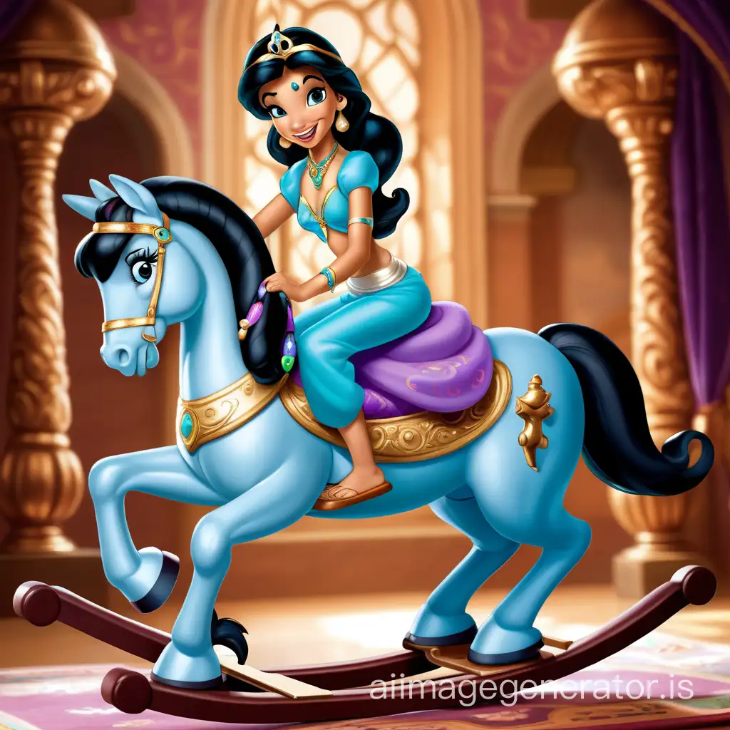 princess jasmine riding rocking horse