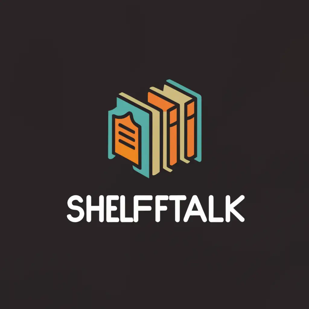 a logo design,with the text "Shelf Talk", main symbol:Book,Minimalistic,be used in Entertainment industry,clear background