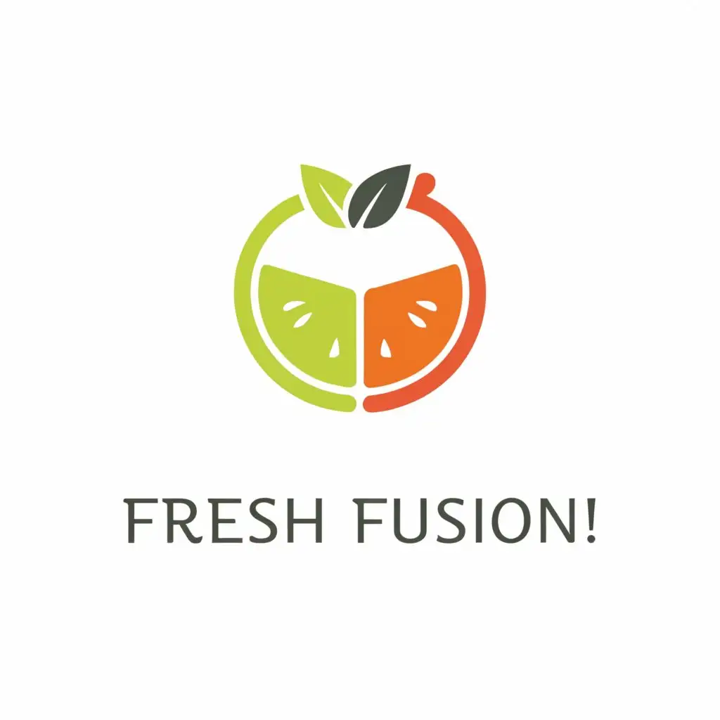 a logo design,with the text "Fresh Fusion", main symbol:Fruits and vegetables,Moderate,clear background