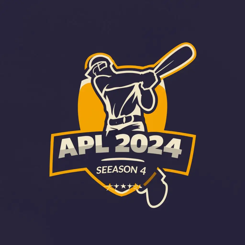 a logo design,with the text "APL 2024 season 4", main symbol:player holding bat,Minimalistic,be used in Sports Fitness industry,clear background