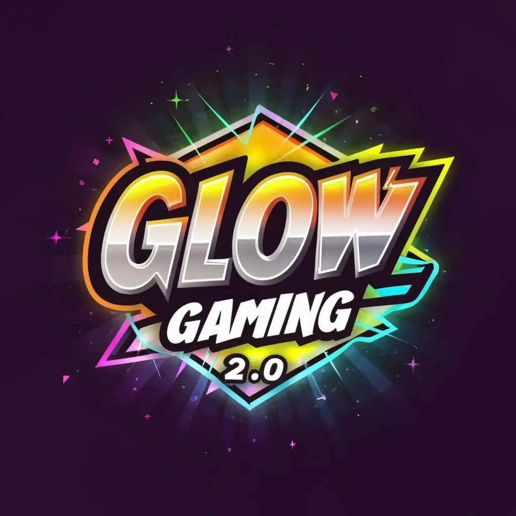logo, Gaming logo, with the text "Glow Gaming 2.0", typography