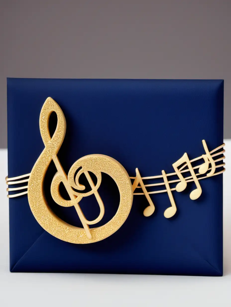 Elegant Navy Blue and Gold Wedding Party Music Lover