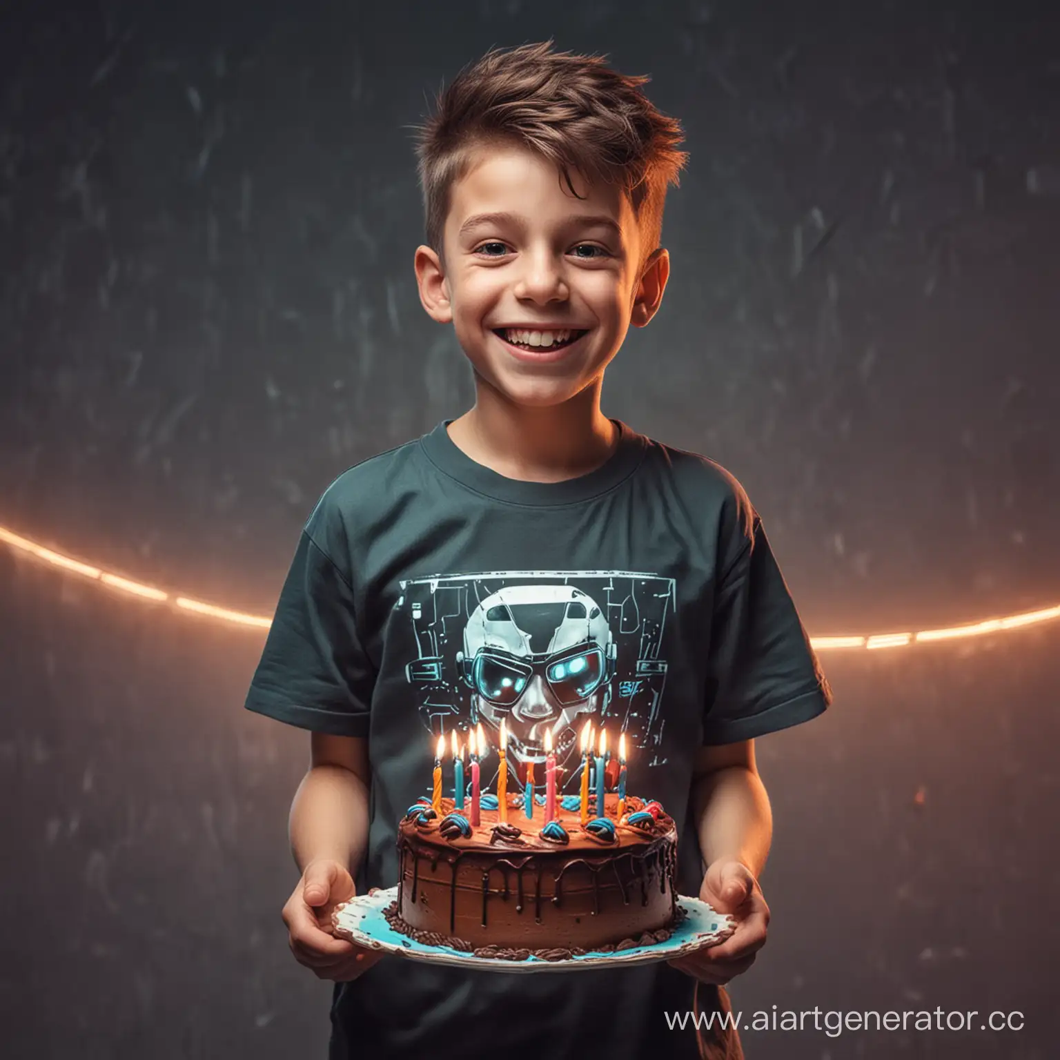 Joyous-Birthday-Boy-with-Cake-in-Cyberpunk-Theme