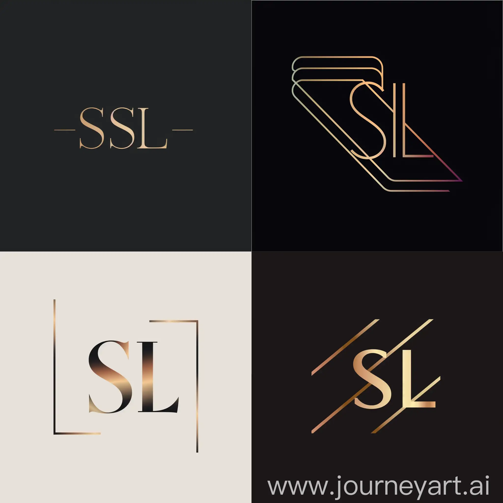 минималистичный и элегантный логотип с большими буквами "SL",  с утонченными линиями и цветовой гаммой, отражающий изысканность и стиль