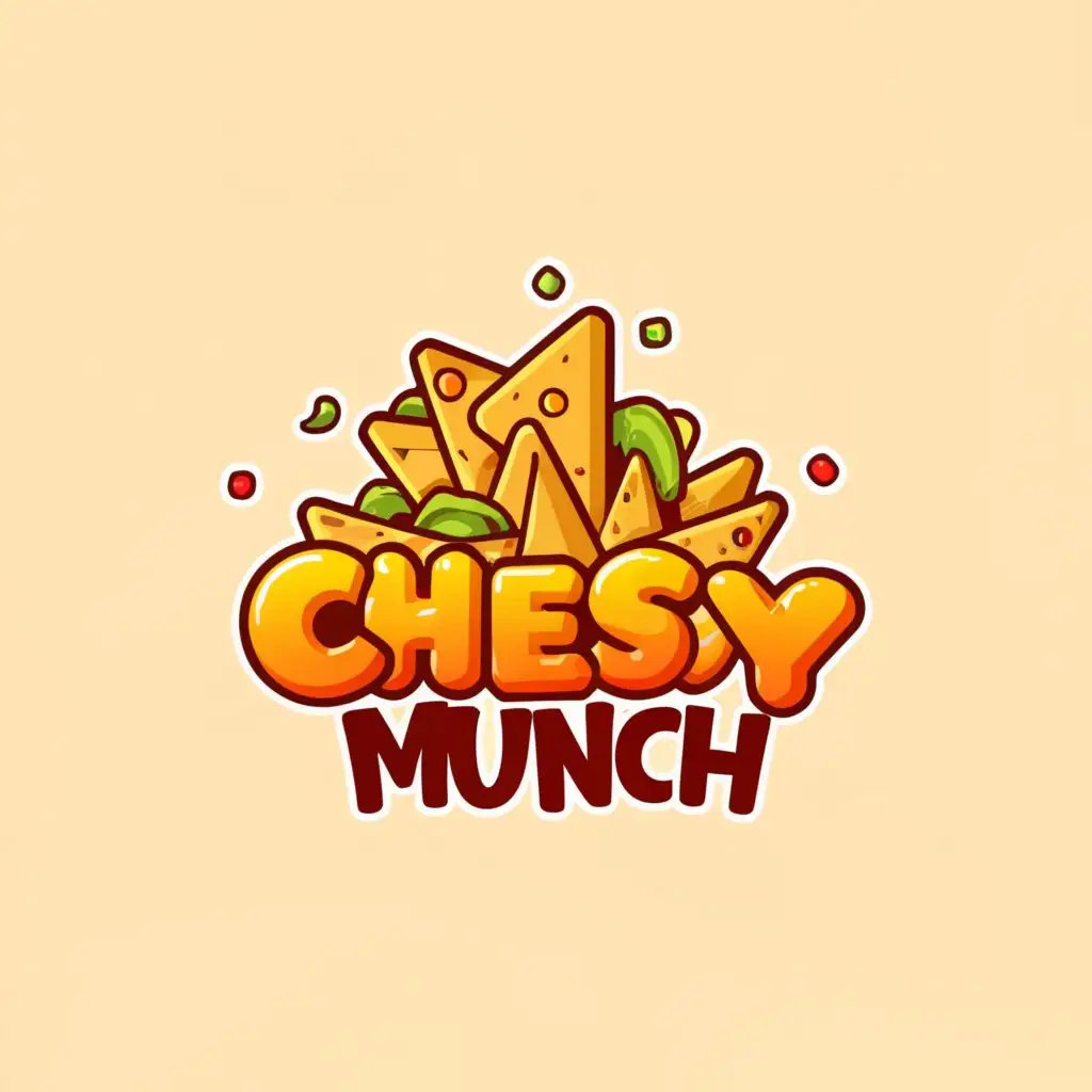 a logo design,with the text "Cheesy Munch", main symbol:Cheese, Nachos Cheese,Moderate,clear background