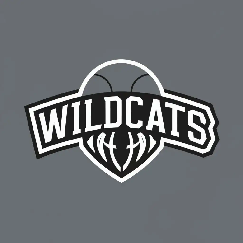 logo, logo, word only, claw, black & white, with the text "WILDCATS", typography, Scratches icon to replace word "W". be used for basketball team logo, with the text "WILDCAT", typography,
