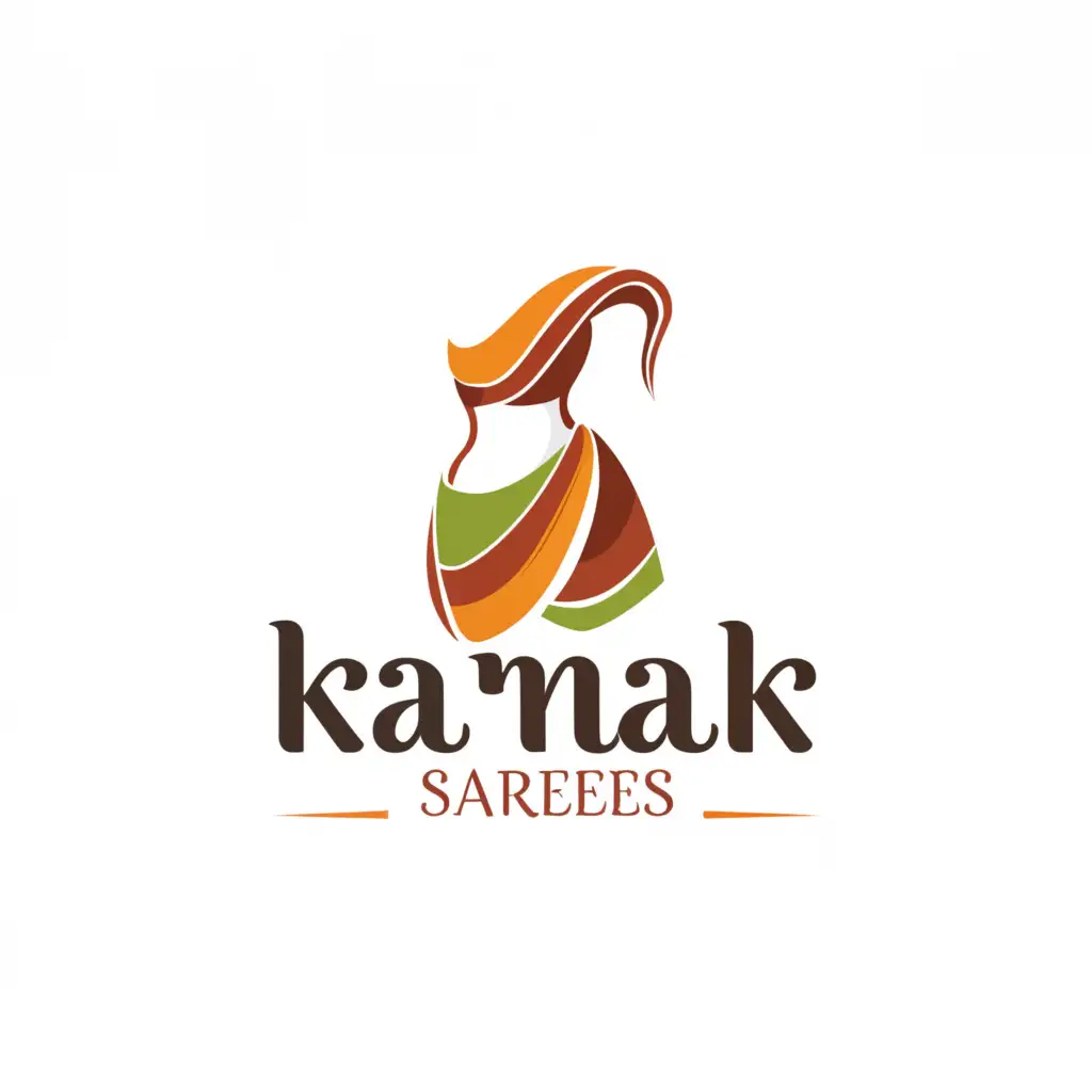 LOGO-Design-for-Kanak-Sarees-Elegant-Text-with-Minimalistic-Clothing-Symbol-on-Clear-Background