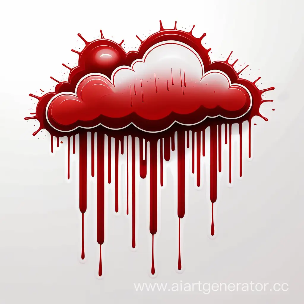 Vibrant-Red-Blood-Paint-Dripping-Cloud-on-White-Background