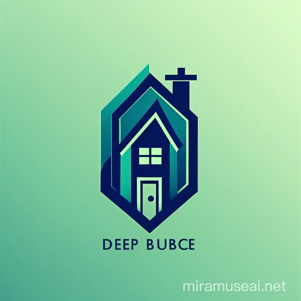 Business logo, minimalistic, color scheme: deep blue (#005A8D) Dark Gey (#3333333) Light Green (#7BC043), digital or tech elements, stylized house/building