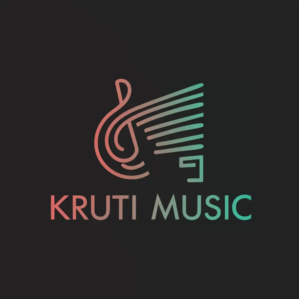 a logo design,with the text "Kruti Music", main symbol:music,Moderate,clear background