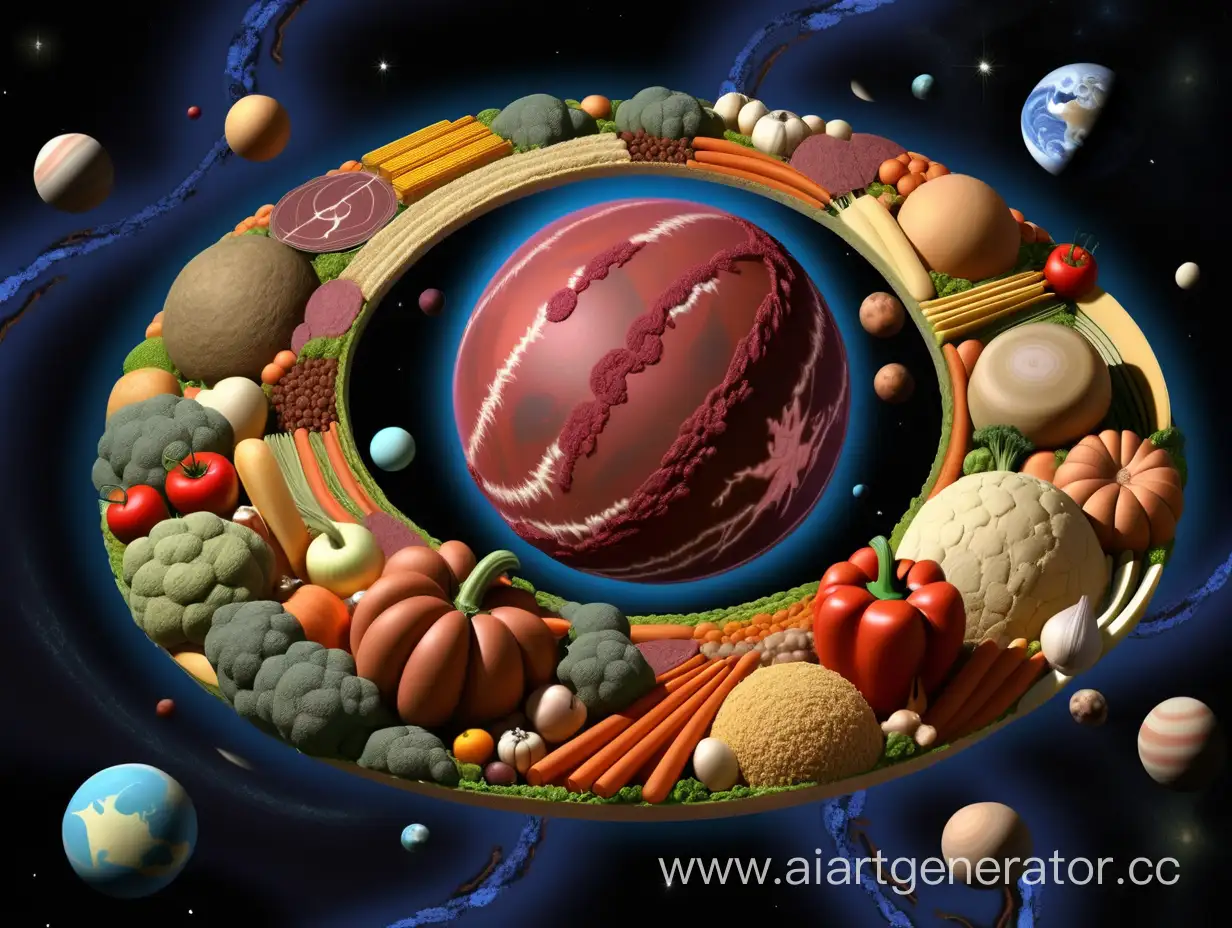 Cosmic-Gastronomy-Extraterrestrial-Planet-Crafted-from-Delectable-Food