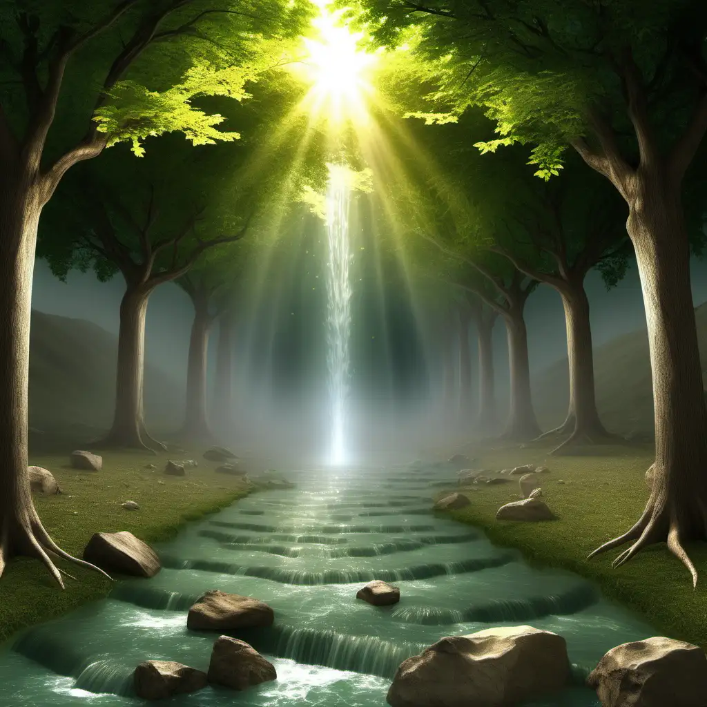 Healing Waters Divine River and the Tree of Life