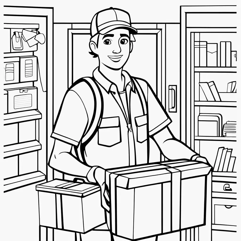 Simple Courier Coloring Page