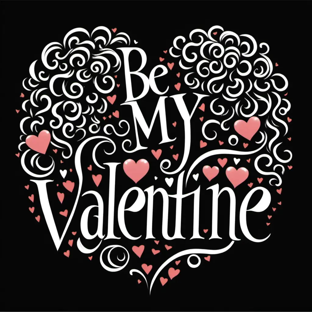 Valentines Day Greeting in Elegant Curly Font