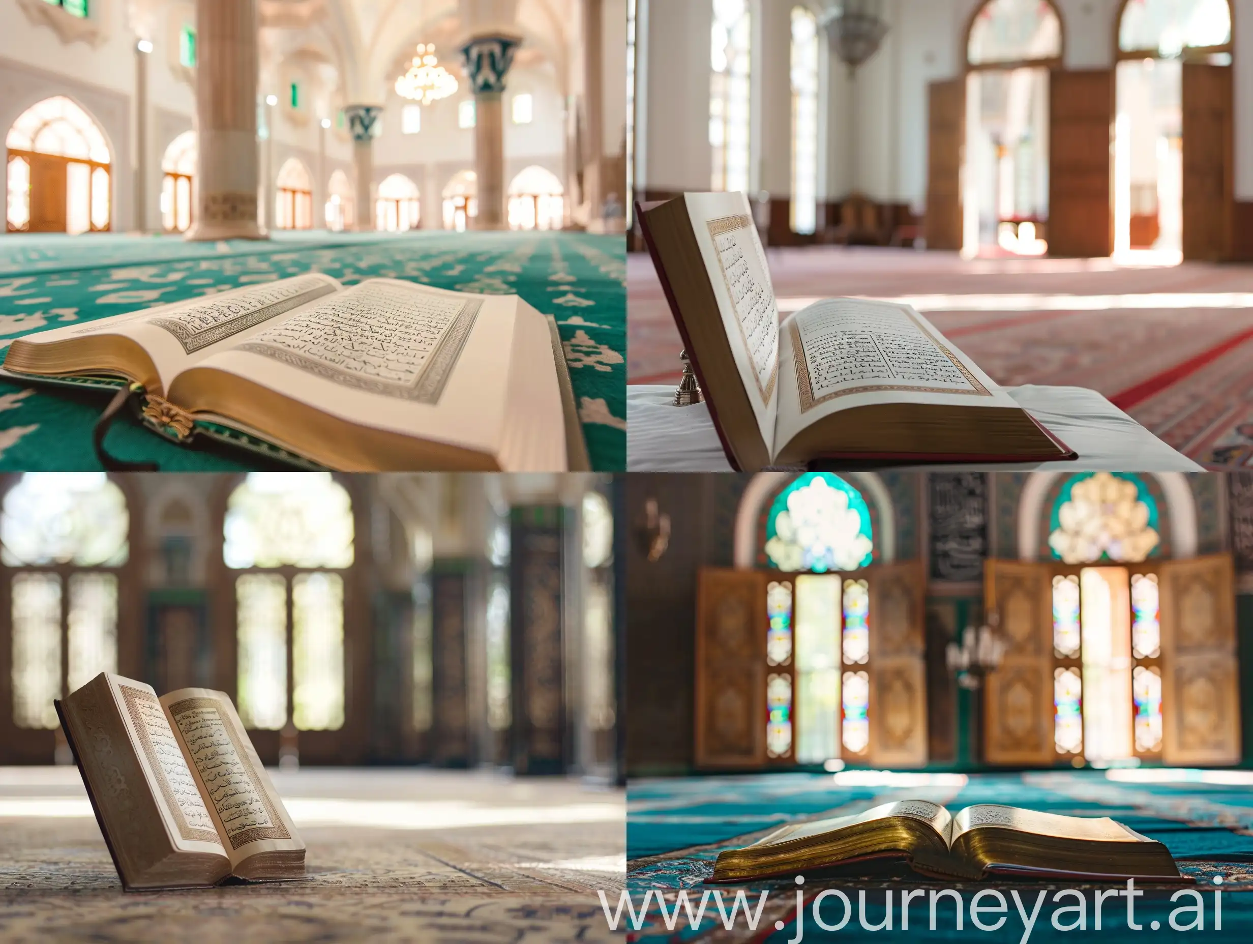 Quran in the mosque - open for prayer