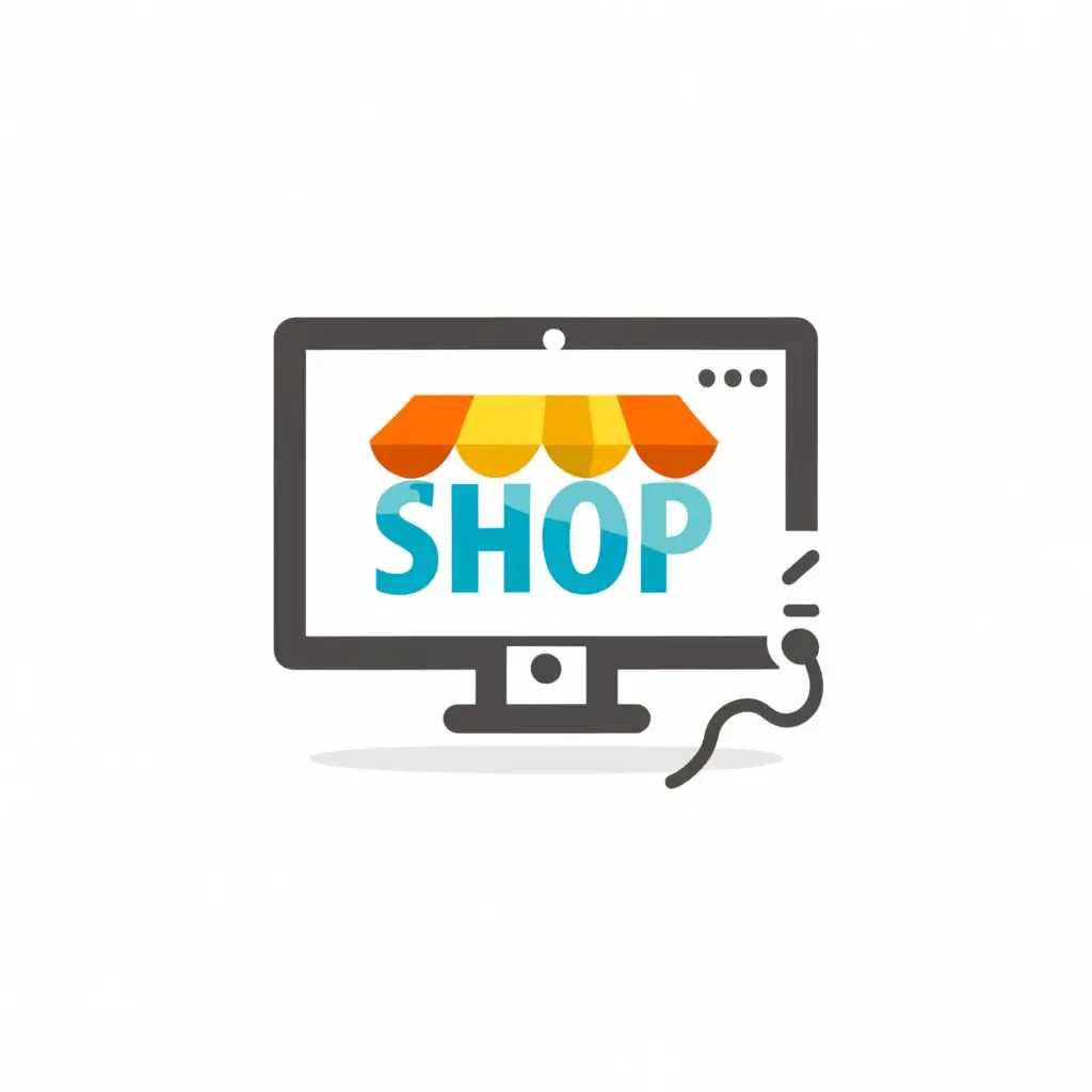 logo, computer, with the text "shop", typography, be used in Technology industry