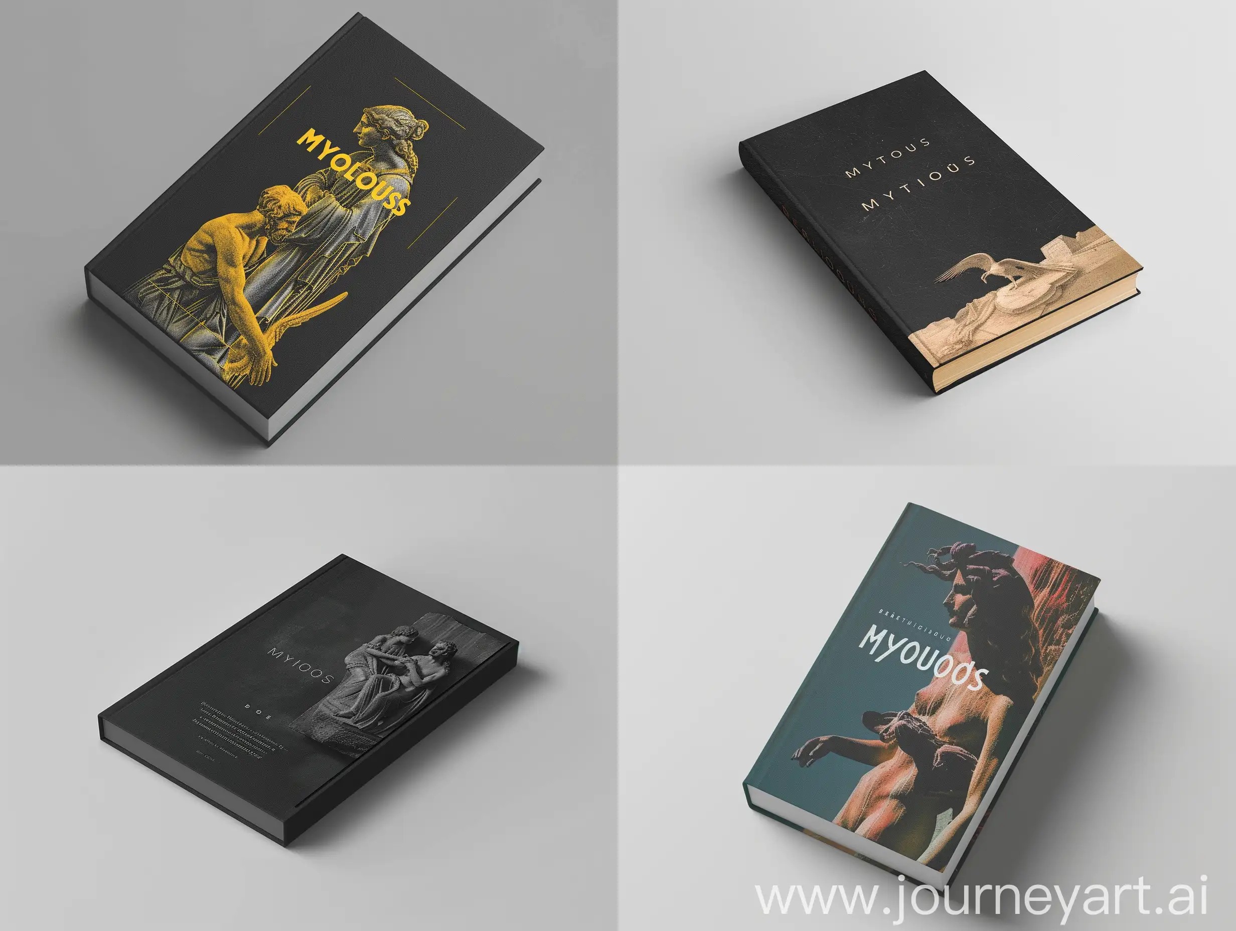 дизайн обложки для книги Роланда Барта "мифологии", стиль минимализм, использование метафоры, визуализация на книге с матовой обложкой