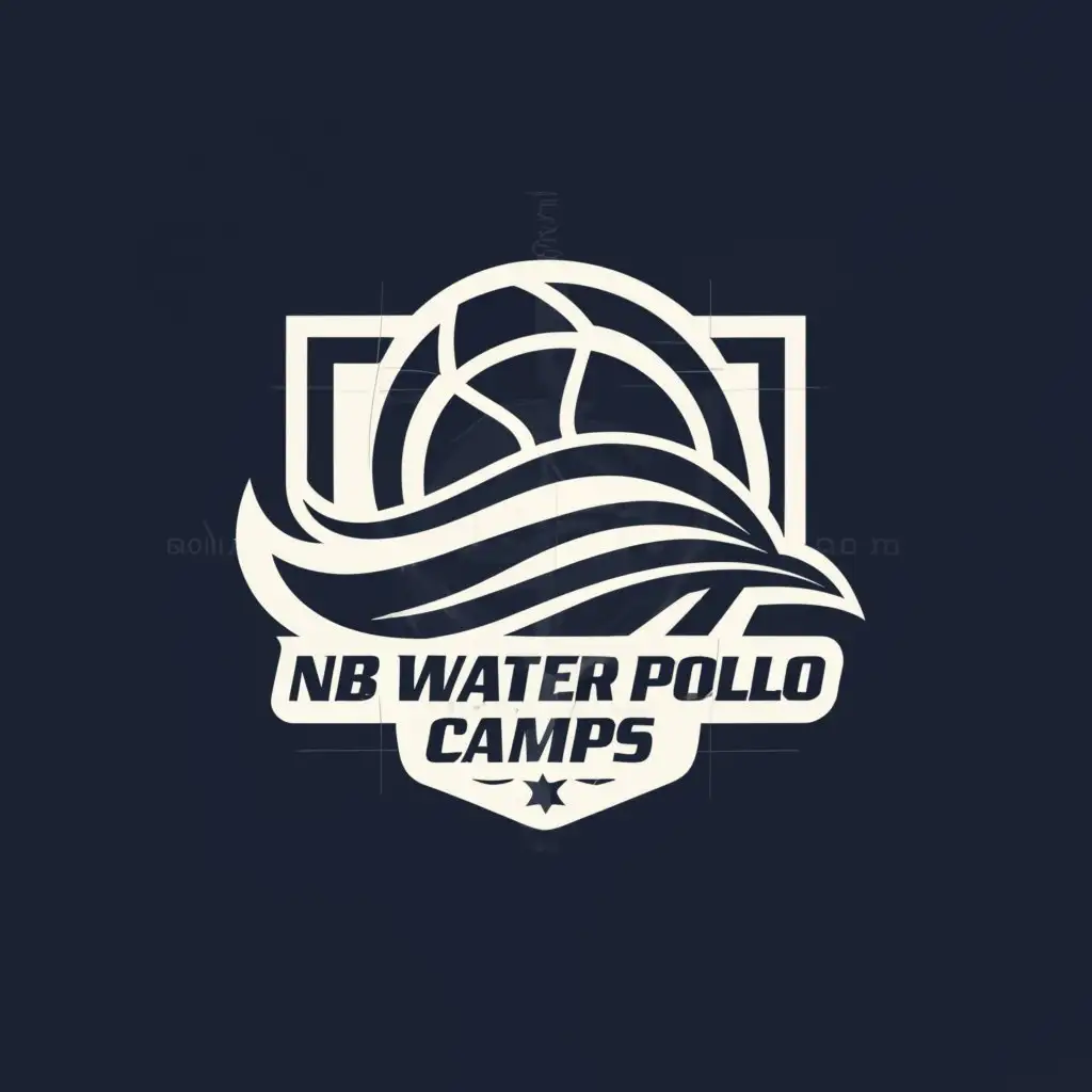 a logo design,with the text "NB Water Polo Camps", main symbol:Water wave water polo ball,Moderate,be used in Sports Fitness industry,clear background
